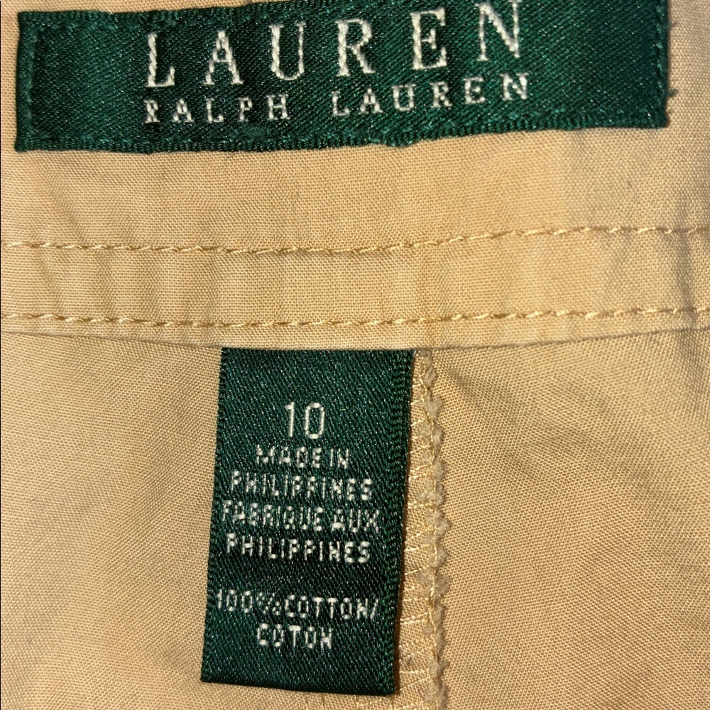 LRL Lauren Ralph Lauren Pants, Women, 10, Beige Drawstring Ankle Cargo EUC - Picture 11 of 17